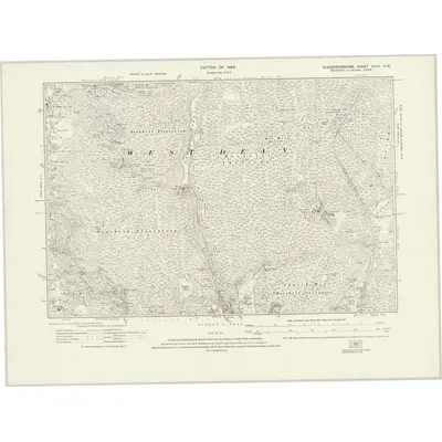 1920 Map of Gloucestershire XXXIX.NW, 1924 Print