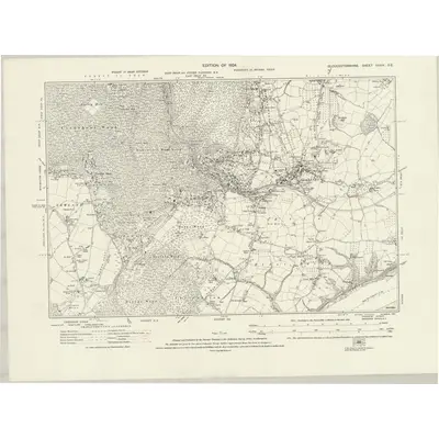 1920 Map of Gloucestershire XXXIX.SE, 1924 Print