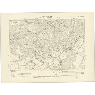 1900 Map of Gloucestershire XXXIX.SW, 1904 Print