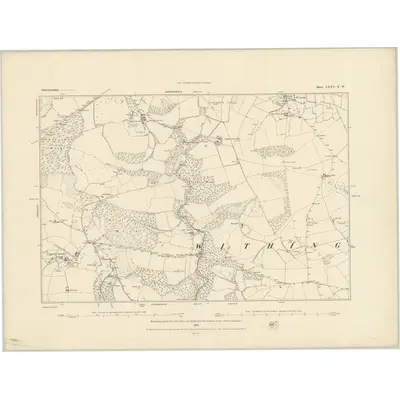 1882 Map of Gloucestershire XXXV.NW, 1883 Print