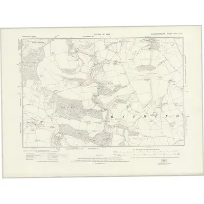 1920 Map of Gloucestershire XXXV.NW, 1924 Print