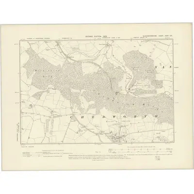 1901 Map of Gloucestershire XXXV.SE, 1903 Print
