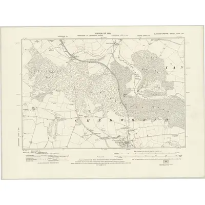 1920 Map of Gloucestershire XXXV.SE, 1924 Print