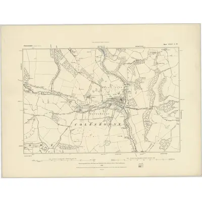 1882 Map of Gloucestershire XXXV.SW, 1883 Print