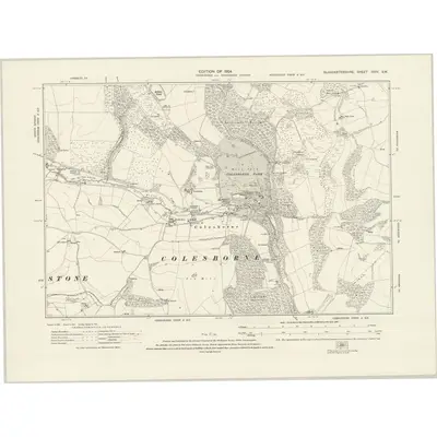 1920 Map of Gloucestershire XXXV.SW, 1924 Print