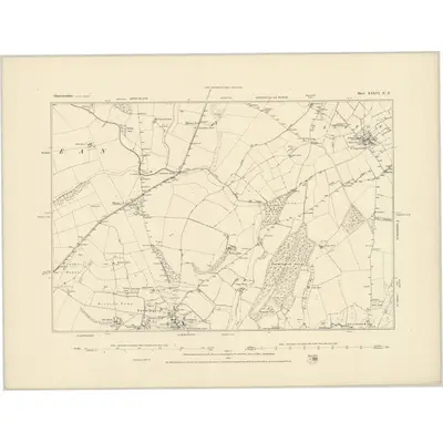 1881 Map of Gloucestershire XXXVI.NE, 1884 Print