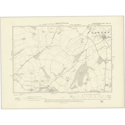 1900 Map of Gloucestershire XXXVI.NE, 1903 Print