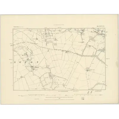 1881 Map of Gloucestershire XXXVI.SE, 1884 Print
