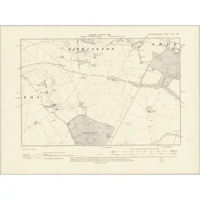 1900 Map of Gloucestershire XXXVI.SE, 1903 Print