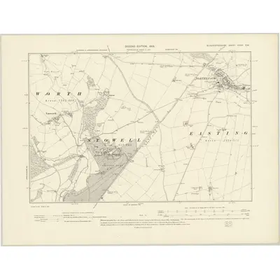 1900 Map of Gloucestershire XXXVI.SW, 1903 Print