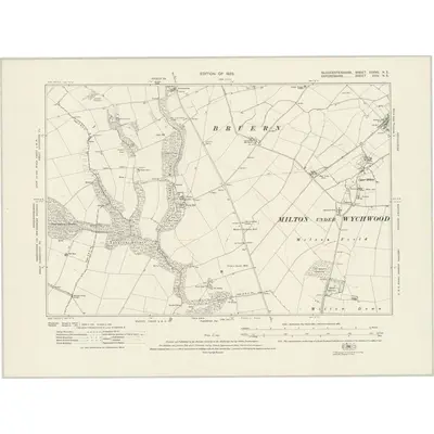 1919 Map of Gloucestershire XXXVII.NE, 1923 Print