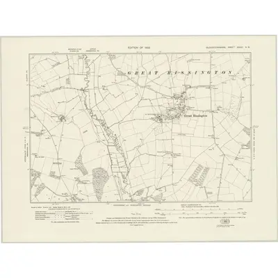 1919 Map of Gloucestershire XXXVII.NW, 1923 Print