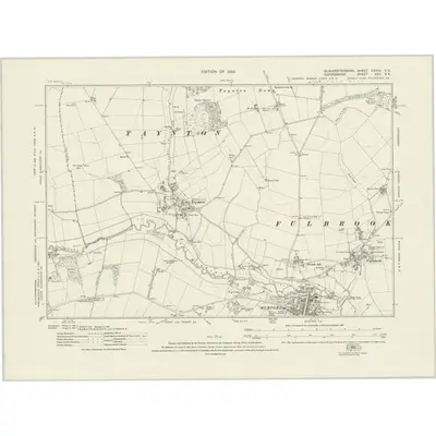 1919 Map of Gloucestershire XXXVII.SE, 1923 Print