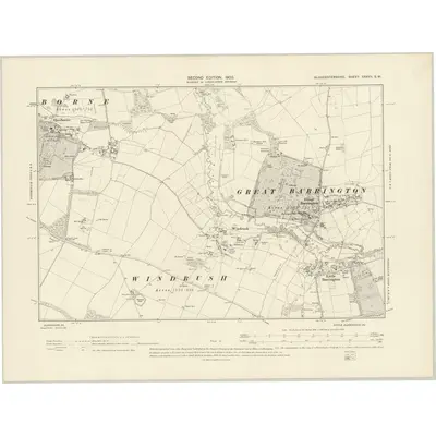 1900 Map of Gloucestershire XXXVII.SW, 1903 Print