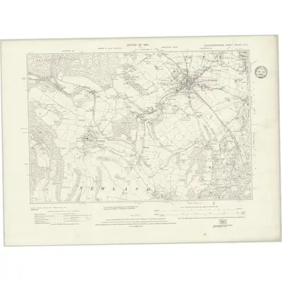 1920 Map of Gloucestershire XXXVIII.NE, 1936 Print