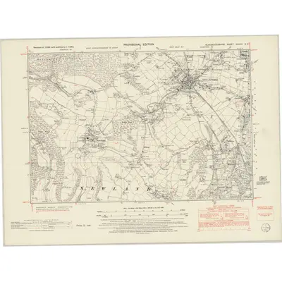 1943 Map of Gloucestershire XXXVIII.NE, 1953 Print