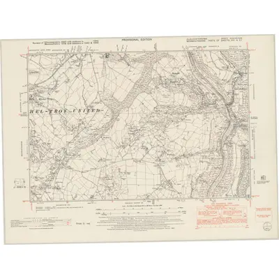 1943 Map of Gloucestershire XXXVIII.NW, 1953 Print