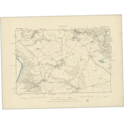 1878 Map of Gloucestershire XXXVIII.SE, 1884 Print