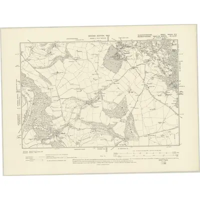 1900 Map of Gloucestershire XXXVIII.SE, 1903 Print
