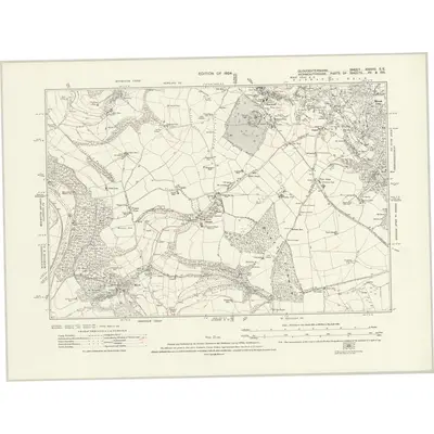 1920 Map of Gloucestershire XXXVIII.SE, 1924 Print