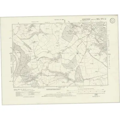 1920 Map of Gloucestershire XXXVIII.SE, 1933 Print