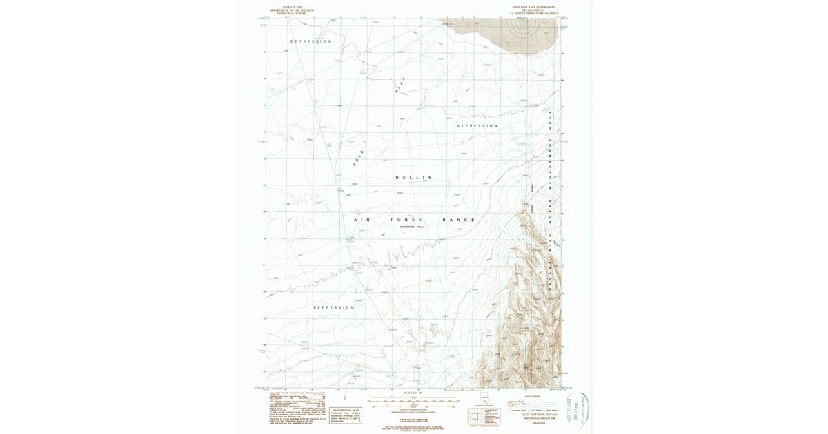 1988 Map of Gold Flat East, Nye County, NV — High-Res | Pastmaps
