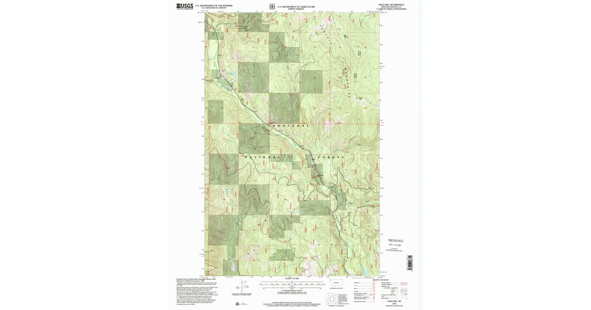 1997 Map 1997 Map of Gold Hill, Lincoln County, MT — High-Res | Pastmaps