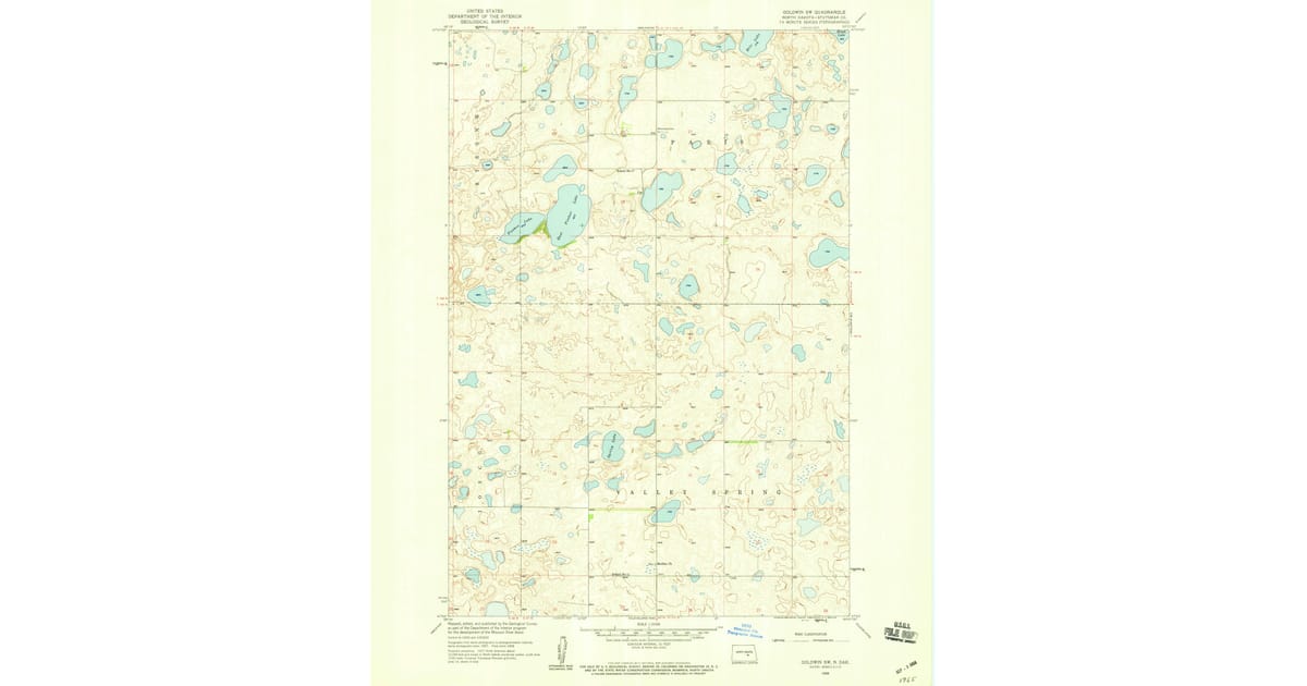 1958 Map of Goldwin SW, Stutsman County, ND — High-Res | Pastmaps