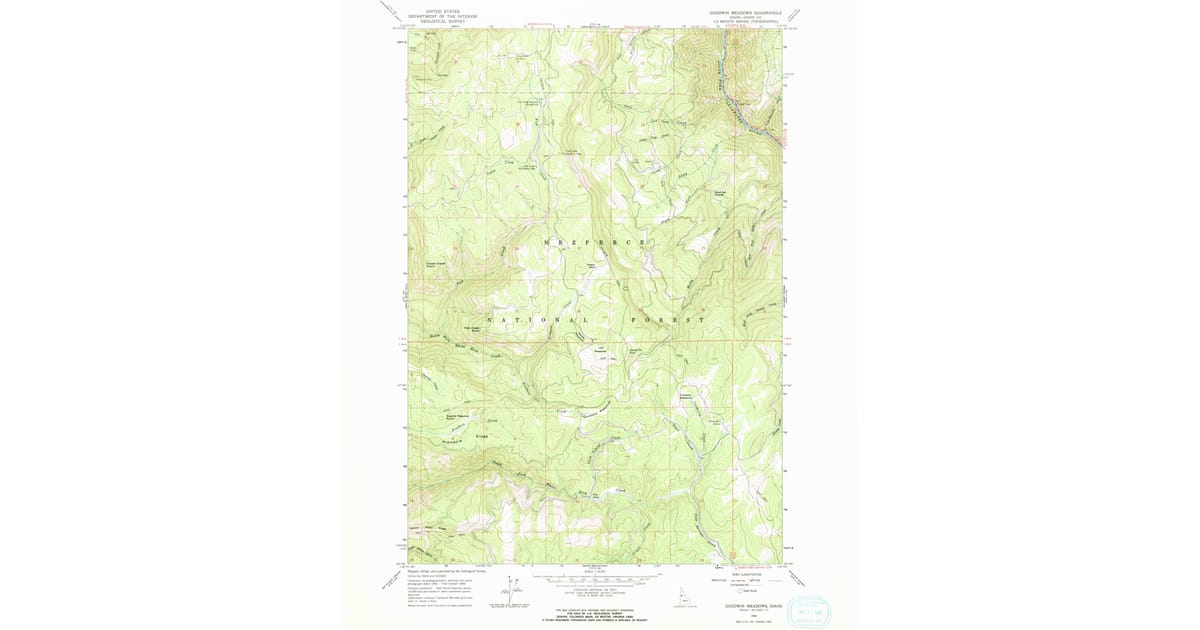 1963 Map of Goodwin Meadows, Idaho County, ID — High-Res | Pastmaps