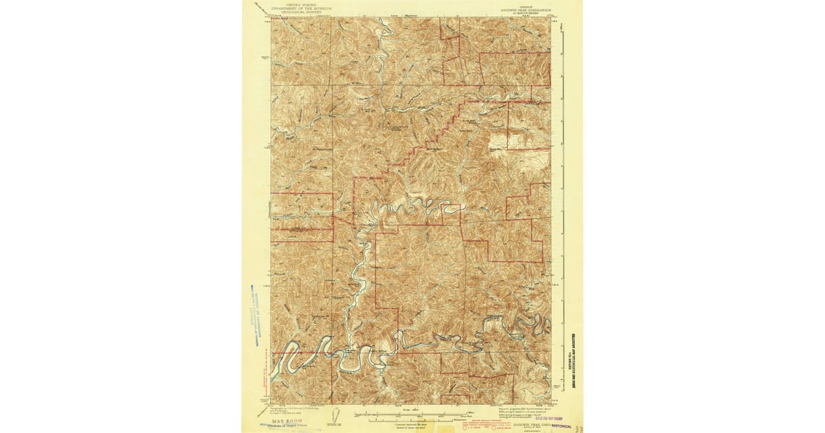 1943 Map of Goodwin Peak, Douglas County, OR — High-Res, 1943 Print #2 ...