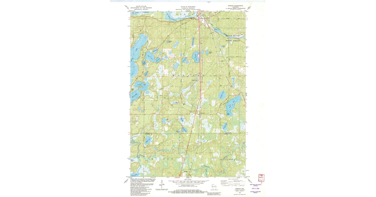 Gordon Wi 1982 Map of Gordon, WI — High-Res | Pastmaps