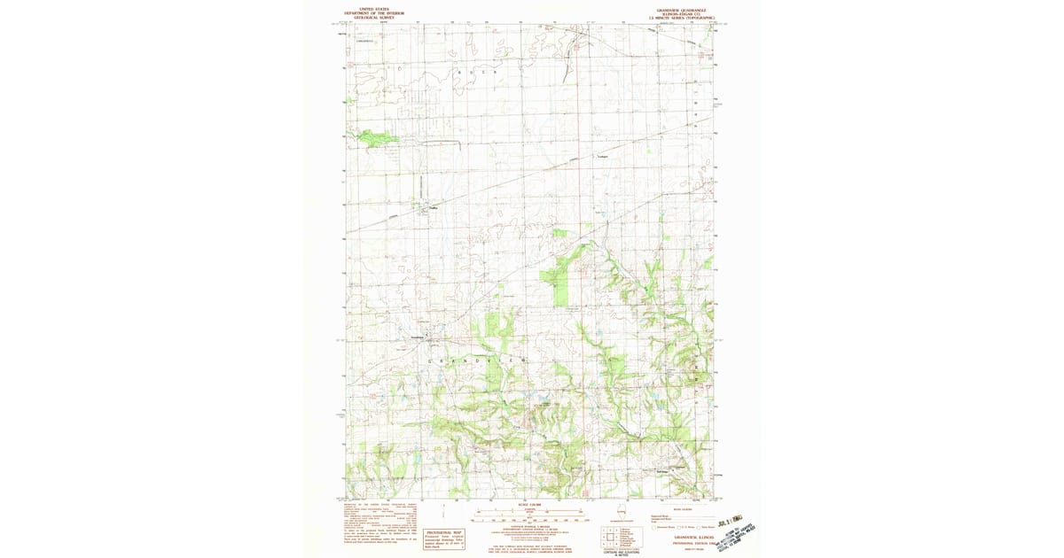 1982 Map of Grandview, Edgar County, IL — High-Res | Pastmaps