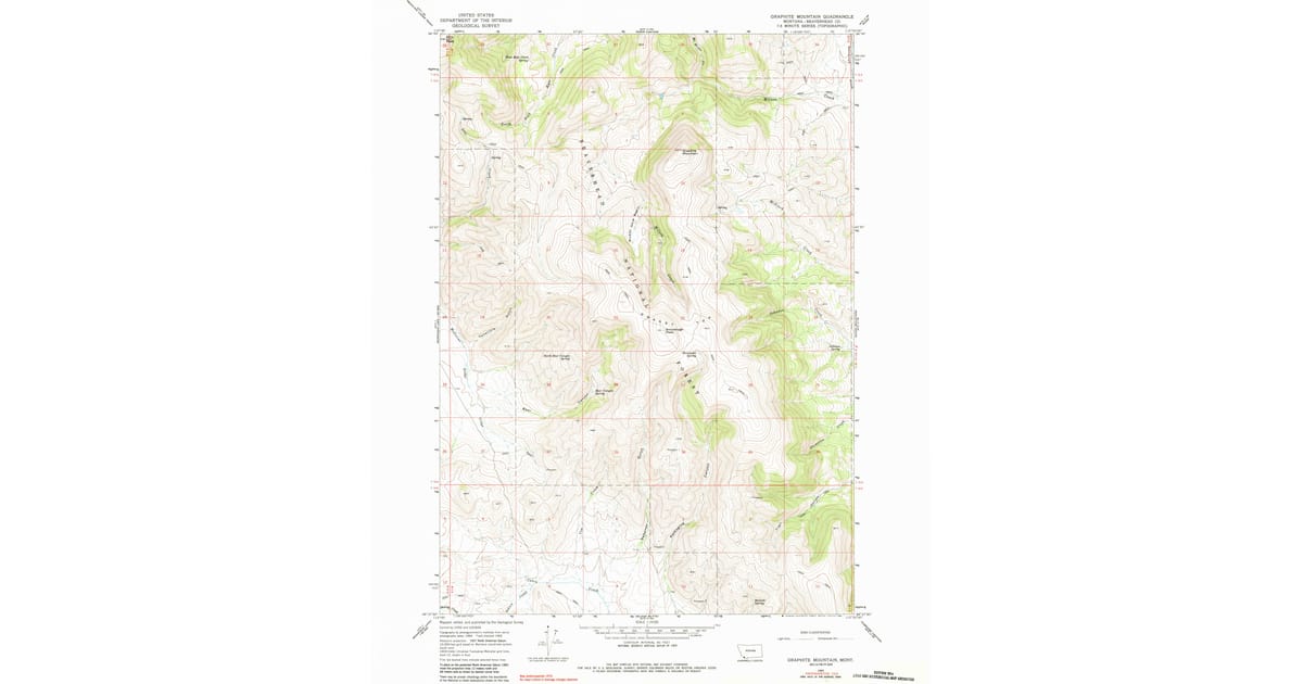 Beaverhead Spring 1965 Map of Graphite Mountain, Beaverhead County, MT — High-Res, 1984 ...