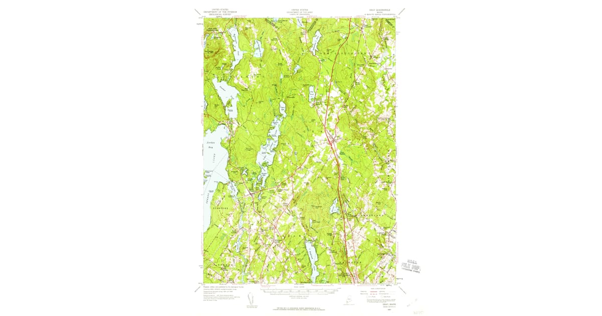 Gray Me Map 1957 Map of Gray, Auburn, ME — High-Res | Pastmaps
