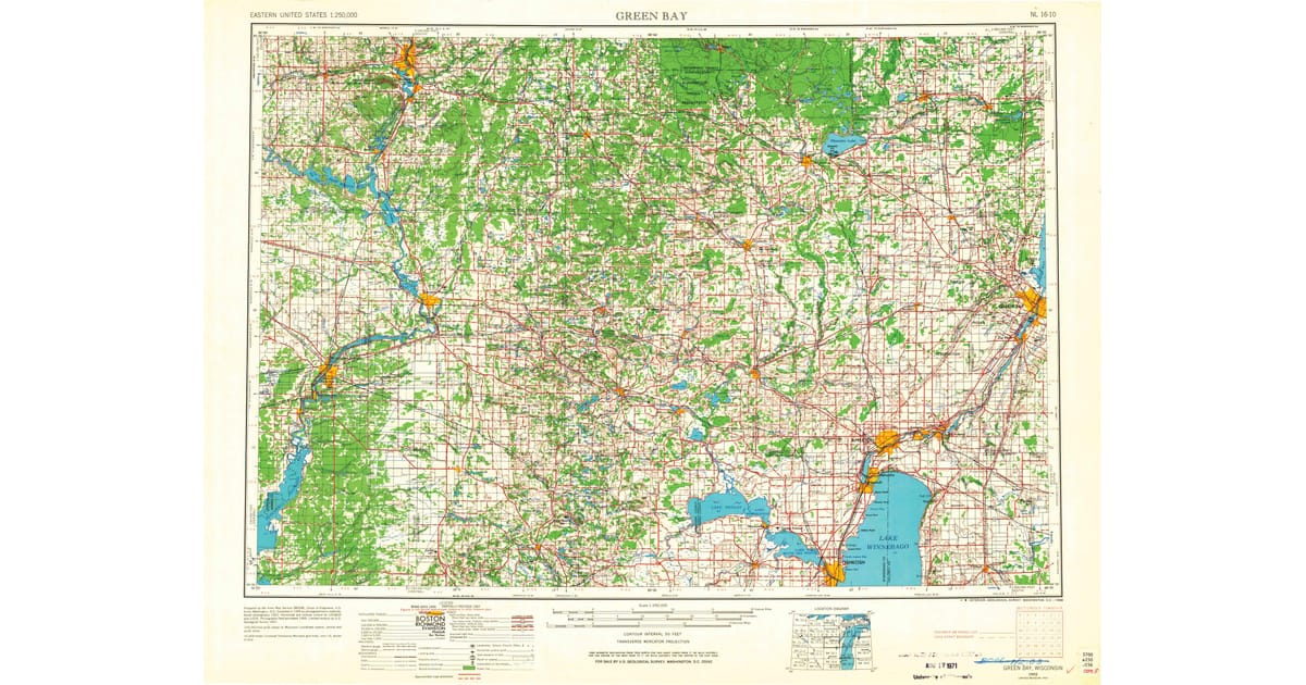 Old Maps of Stiles WI for Academic - Green Bay Brown County Wi Usgs Topo 1955 P1968 Og 1200x630