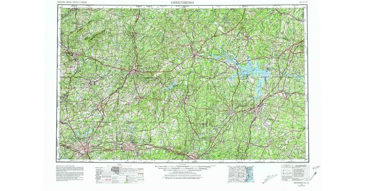 Old Maps of Whitesville VA for - Greensboro Guilford County Nc Usgs Topo 1953 P1981 Og 1200x630