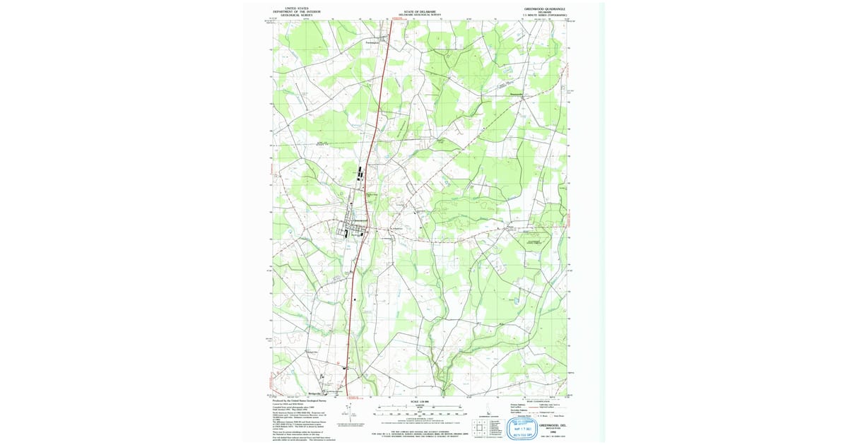 1992 Map of Greenwood, Bridgeville, DE — High-Res | Pastmaps