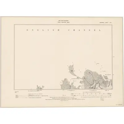 1899 Map of Guernsey I.SE, 1942 Print
