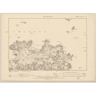 1898 Map of Guernsey II.NE, 1900 Print