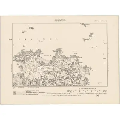 1898 Map of Guernsey II.NE, 1942 Print
