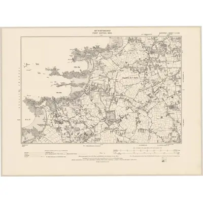 1899 Map of Guernsey II.SW, 1942 Print