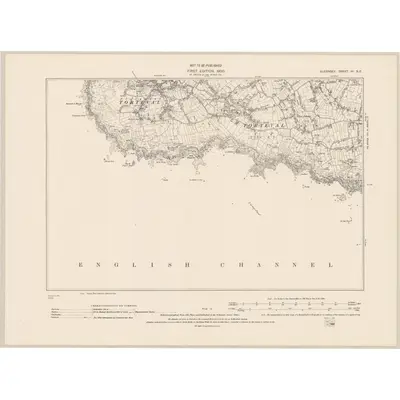 1899 Map of Guernsey III.SE, 1942 Print