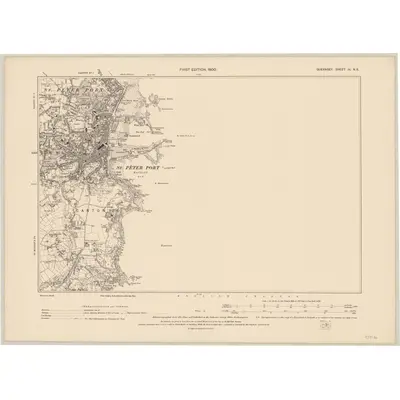 1898 Map of Guernsey IV.NE, 1900 Print