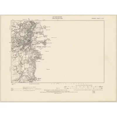 1898 Map of Guernsey IV.NE, 1942 Print