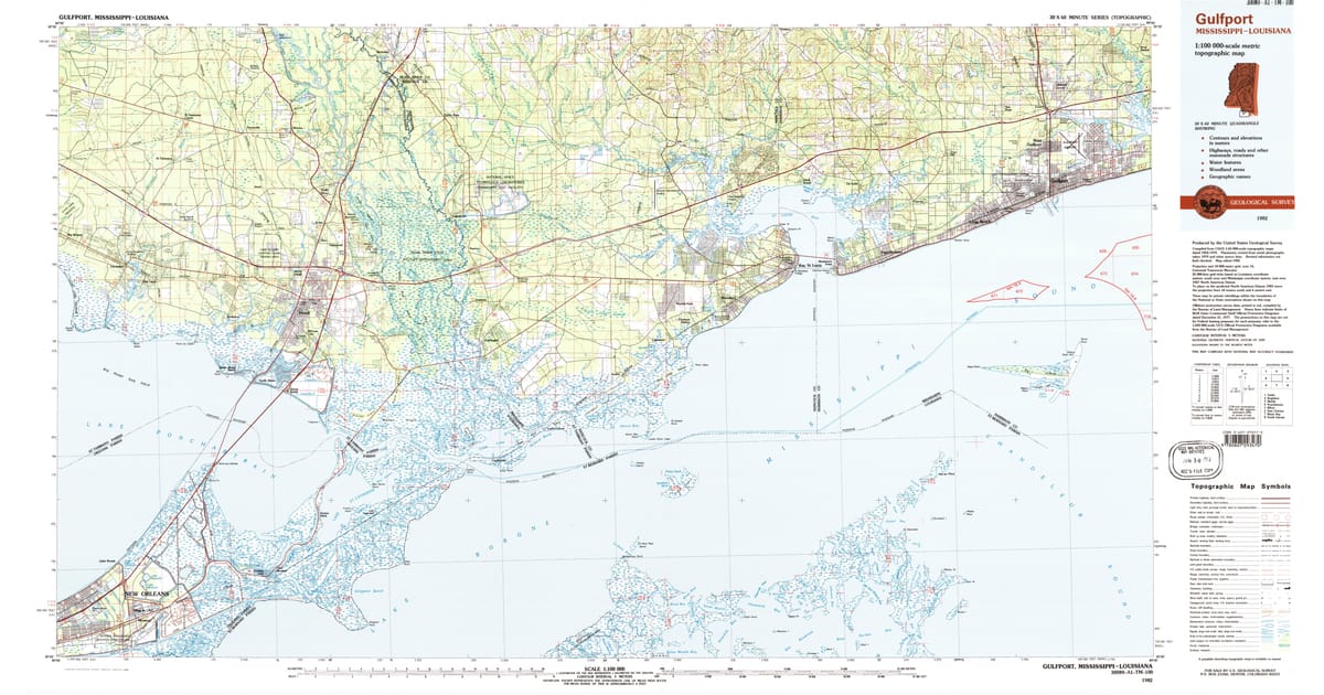 1980s Maps of Turtle Creek LA - Gulfport St Tammany County La Usgs Topo 1982 P1983 Og 1200x630