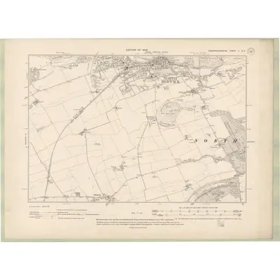 1906 Map of Haddingtonshire Sheet II.SE, 1908 Print