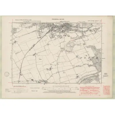 1938 Map of Haddingtonshire Sheet II.SE, 1948 Print