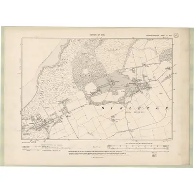 1906 Map of Haddingtonshire Sheet II.SW, 1908 Print