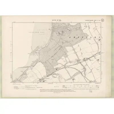 1906 Map of Haddingtonshire Sheet IV.SE, 1908 Print