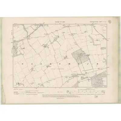 1906 Map of Haddingtonshire Sheet IX.NE, 1908 Print